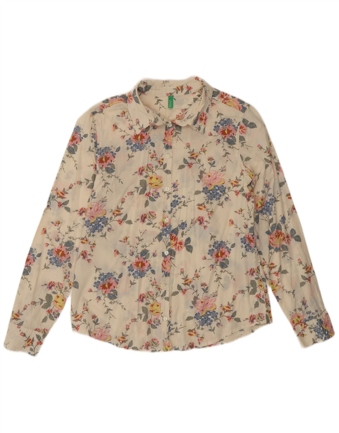 Γυναικείο πουκάμισο Benetton UK 10 Small Off White Floral