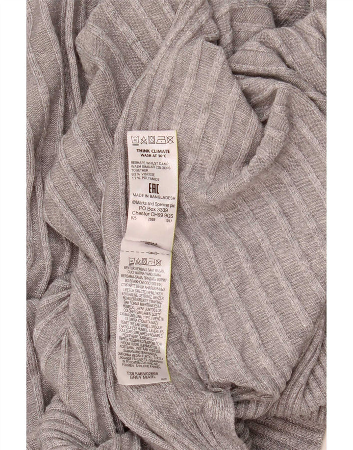 Marks & Spencer Γυναικείο Longline ανοιχτό πουλόβερ ζακέτα UK 14 Medium Grey