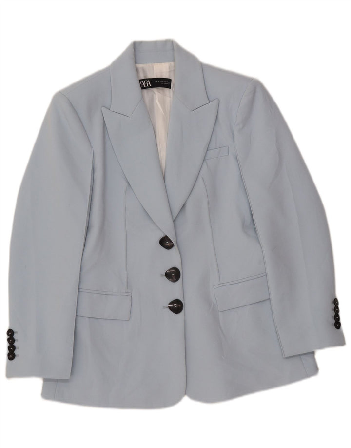 Zara Γυναικείο μπουφάν blazer UK 12 μεσαίου μπλε πολυεστέρα