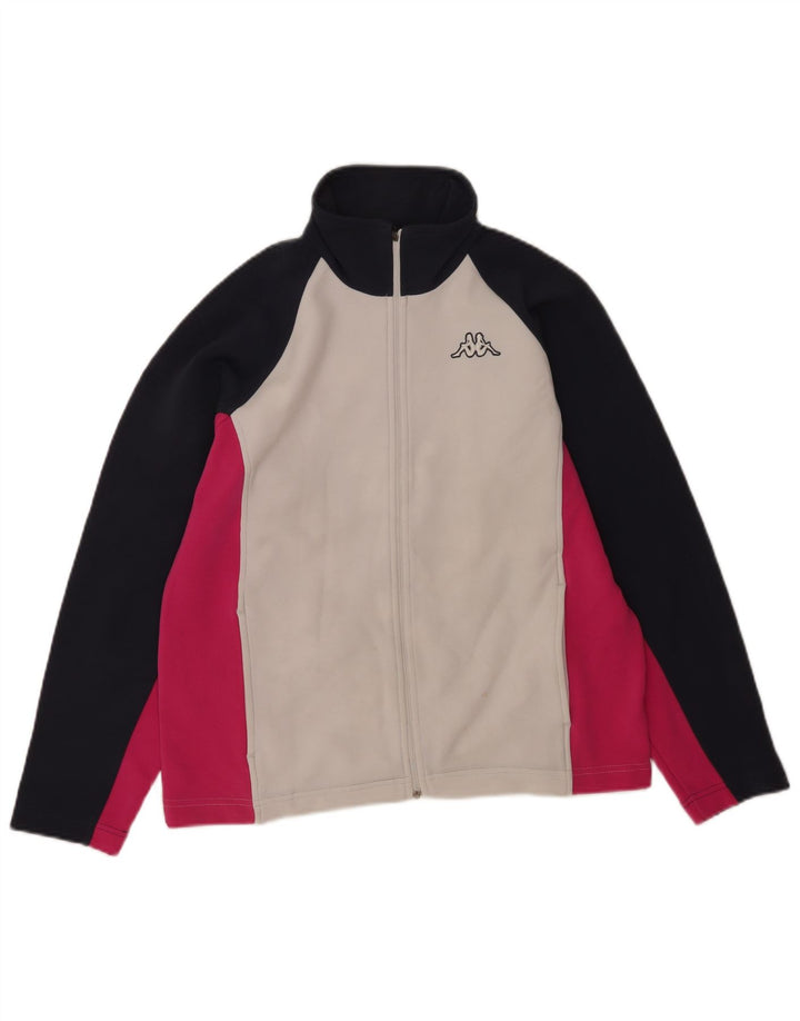 Kappa Γυναικεία αθλητική φόρμα Top Jacket UK 14 Medium White Colourblock Polyester