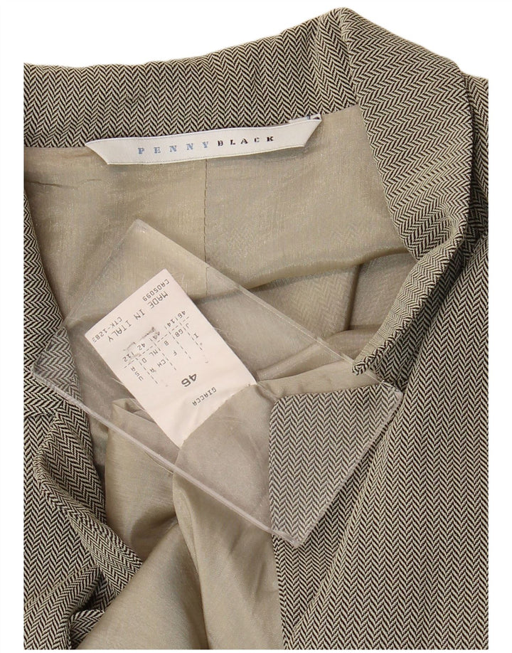 Penny Black Γυναικείο σακάκι 3 κουμπιών UK 14 Μεγάλο Γκρι Ψαροκόκκαλο