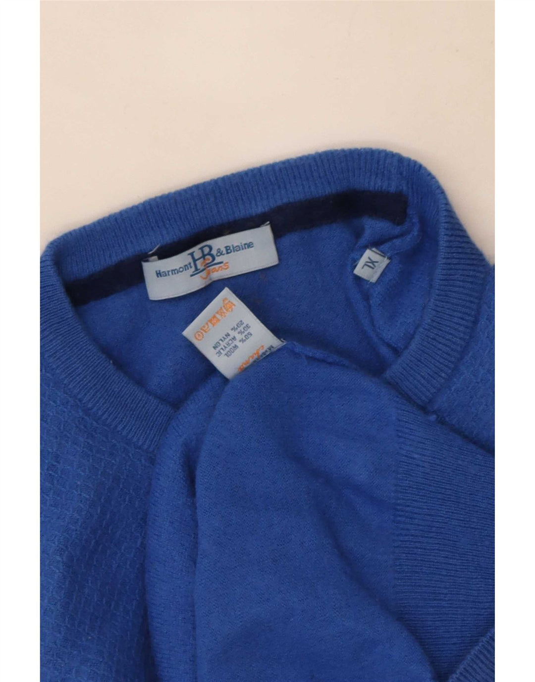 Ανδρικό πουλόβερ Harmont & Blaine Crew Neck Jumper XL Blue Wool