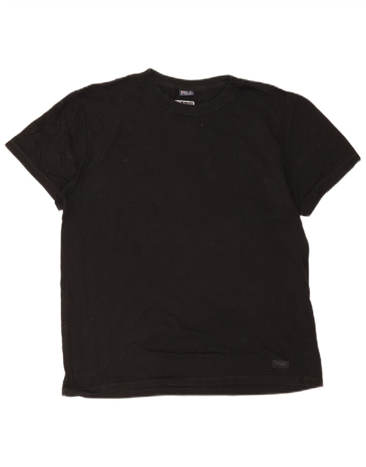 Ανδρικό T-Shirt Fila Top Μεσαίο μαύρο βαμβακερό