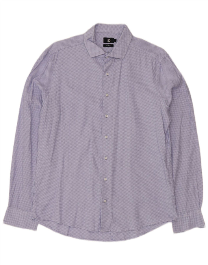 Ανδρικό πουκάμισο Dack's Slim Fit Large Blue Argyle/Diamond Cotton