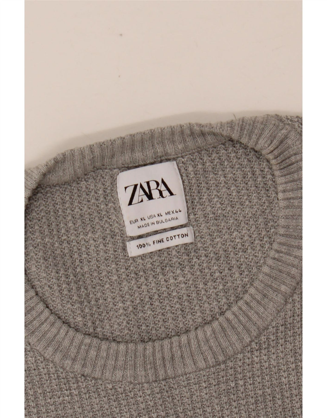 Ανδρικό πουλόβερ ZARA Crew Neck Jumper XL Γκρι βαμβακερό