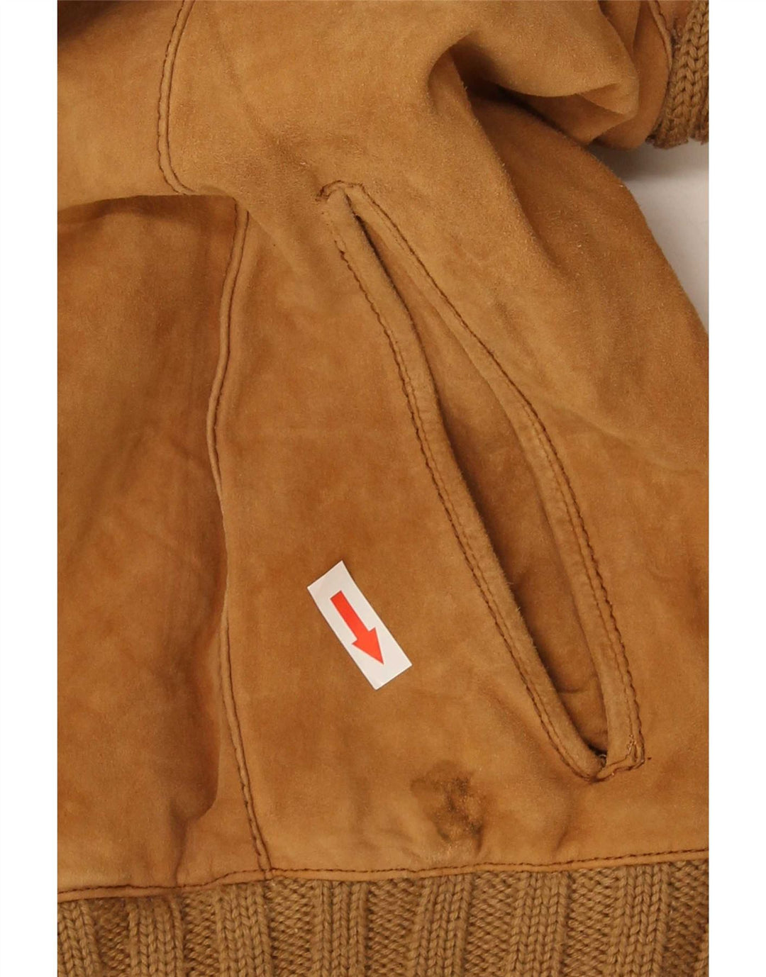 Vintage Ανδρικό Suede Bomber Jacket IT 46 Small Beige