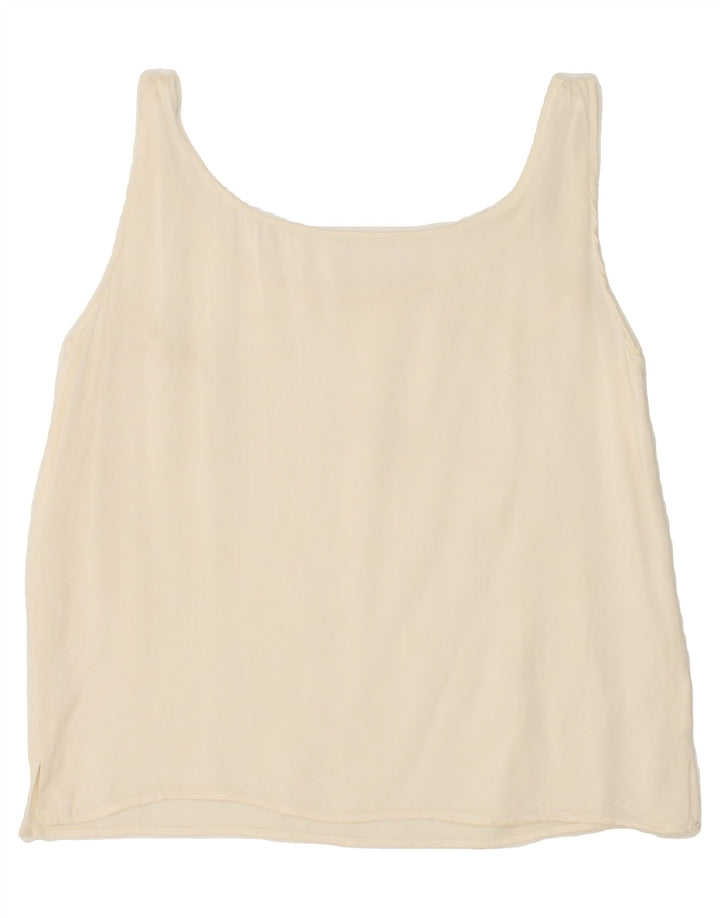 VINTAGE Womens Sleeveless Blouse Top UK 14 Large White Vintage Vintage and Second-Hand Vintage from Messina Hembry 
