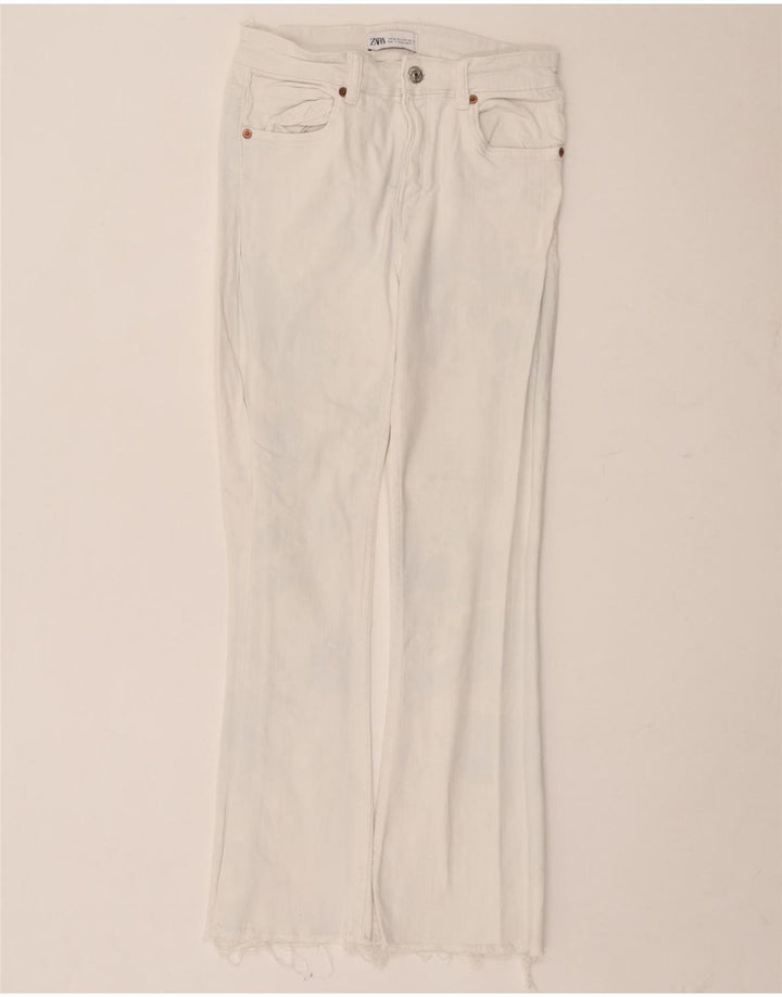 Zara Γυναικείο Τζιν μποτάκι EU 34 2XS W24 L26 Λευκό βαμβακερό