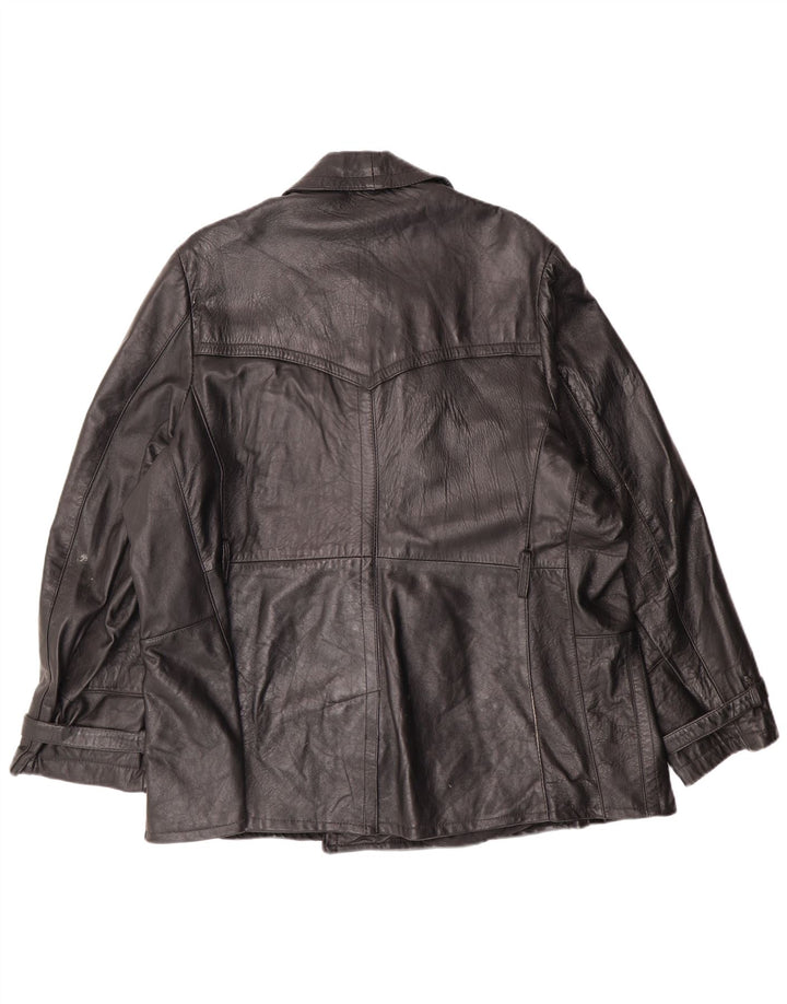 Vintage Ανδρικό Δερμάτινο Μπουφάν UK 40 Large Black Leather