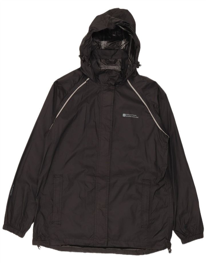 Mountain Warehouse Γυναικείο μπουφάν βροχής με κουκούλα UK 12 Medium Black Nylon
