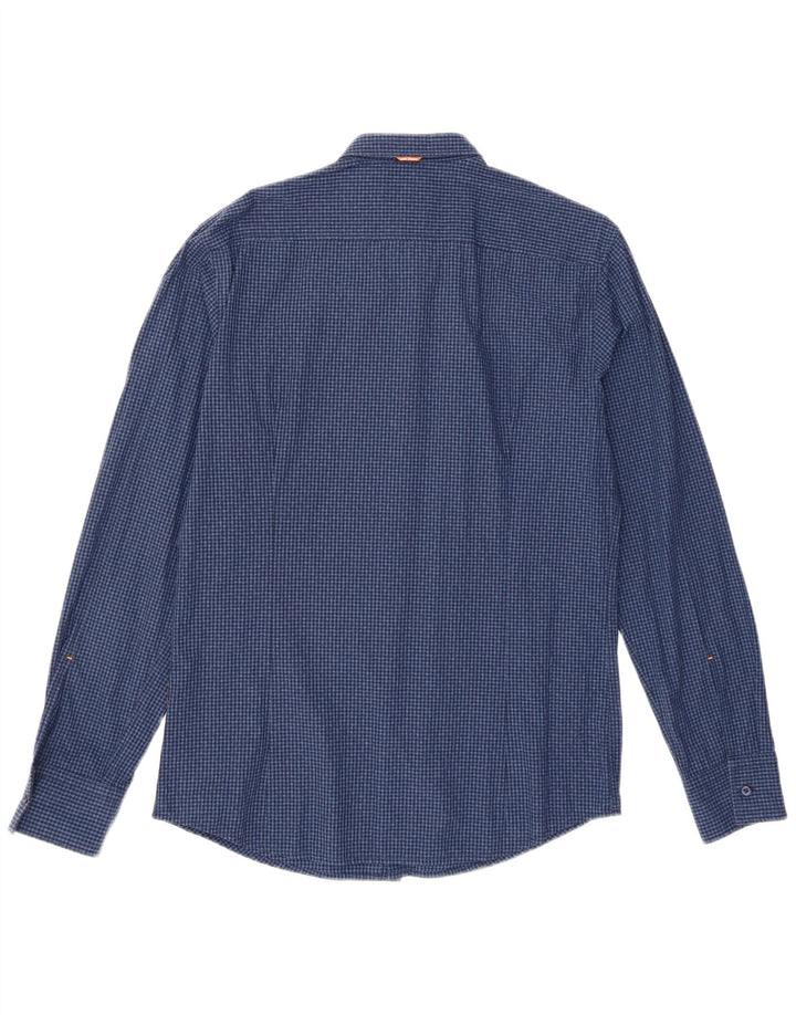 Ανδρικό πουκάμισο Hugo Boss Slim Fit μεγάλο μπλε Gingham