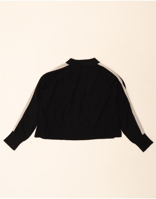 JACK WILLS Γυναικείο πουλόβερ υπερμεγέθη Crew Neck Jumper UK 10 Small Black