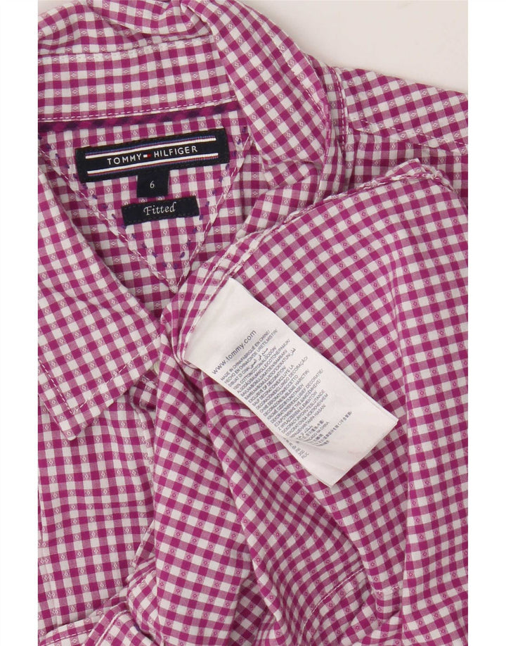 Tommy Hilfiger γυναικείο εφαρμοστό πουκάμισο US 6 Medium Purple Gingham Cotton