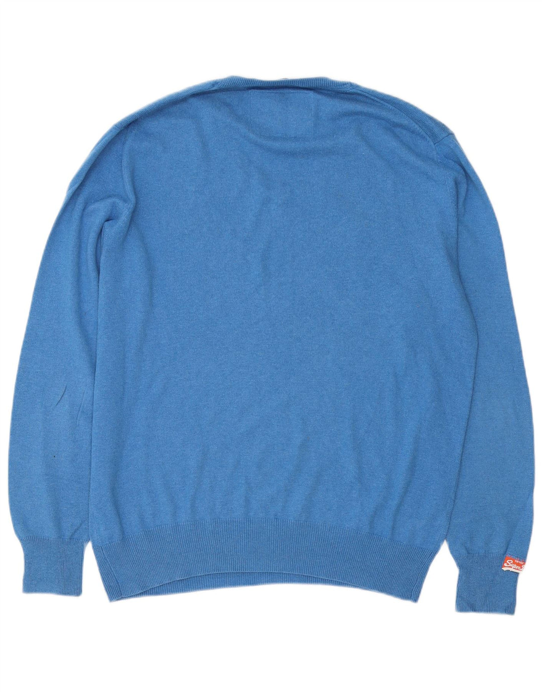 Superdry Ανδρικό πουλόβερ με V λαιμόκοψη XL Μπλε βαμβακερό