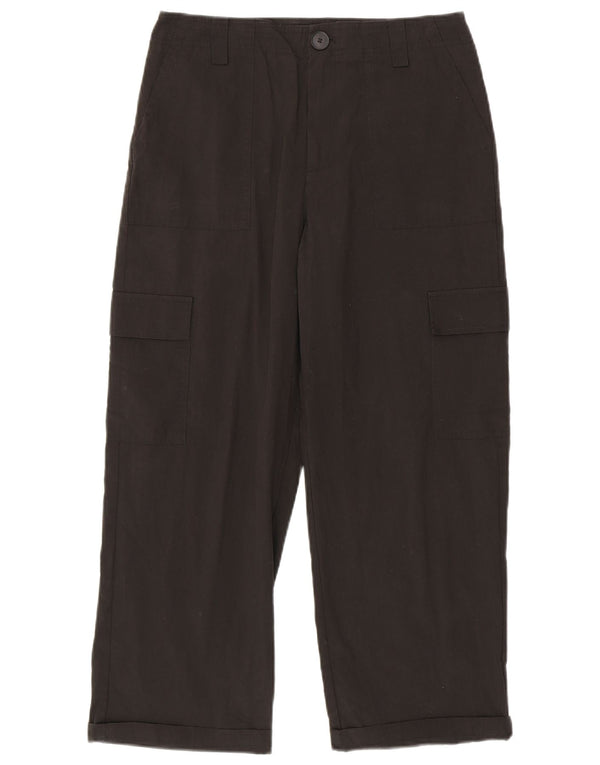 Zara Γυναικείο ίσιο παντελόνι Cargo Medium W28 L25 Μαύρο βαμβακερό
