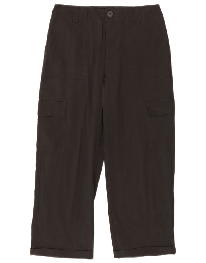 Zara Γυναικείο ίσιο παντελόνι Cargo Medium W28 L25 Μαύρο βαμβακερό