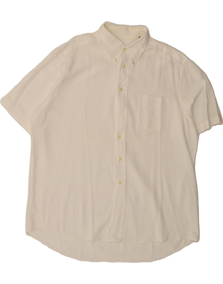 HUGO BOSS Mens Short Sleeve Shirt XL White Vintage Hugo Boss and Second-Hand Hugo Boss from Messina Hembry 