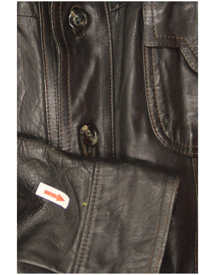 Vintage Ανδρικό Δερμάτινο Μπουφάν UK 36 Small Black