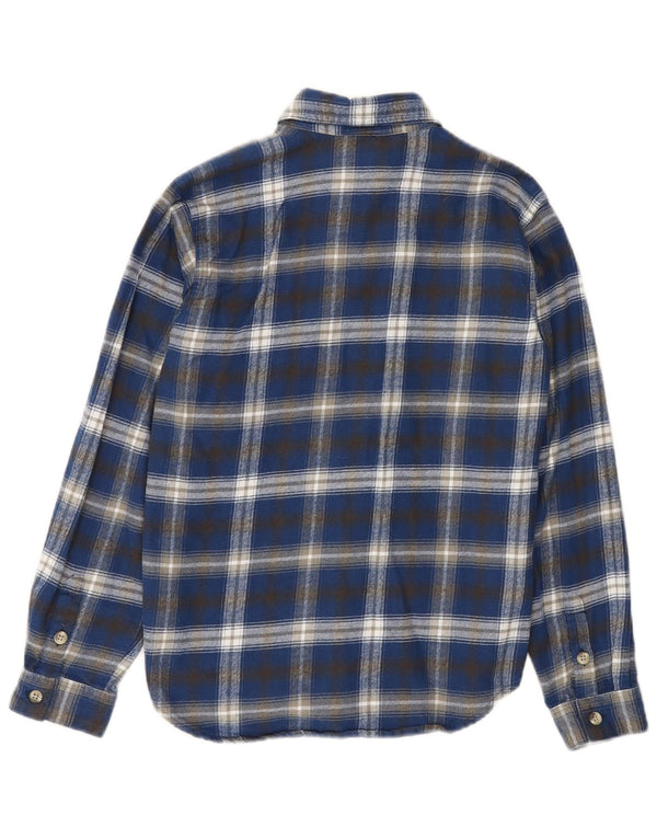 COLUMBIA Boys Flannel Shirt 10-11 Years Medium Blue Check Cotton
