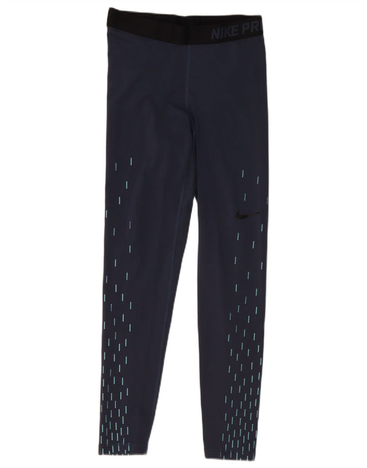Γυναικεία κολάν Nike Dri Fit Graphic UK 12 Medium Navy Blue Geometric