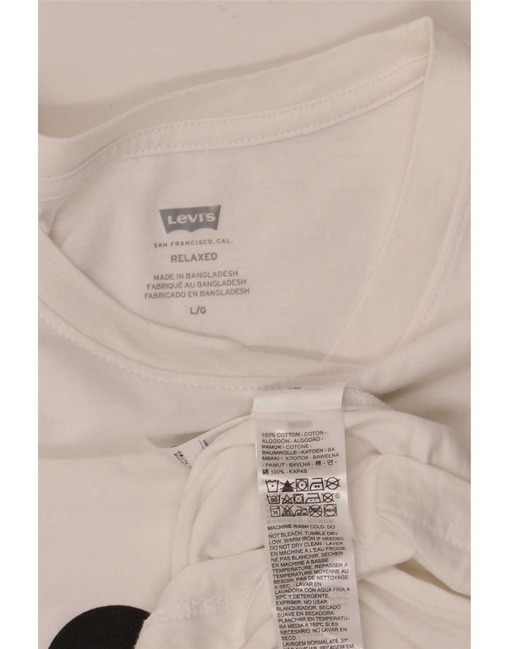 Ανδρικό γραφικό μπλουζάκι Levi's Relaxed Fit Top μεγάλο λευκό βαμβακερό