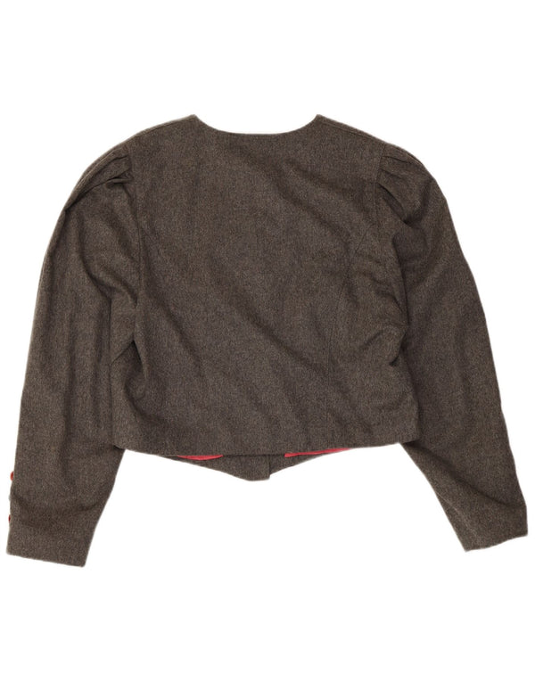 Julius Lang Γυναικείο σακάκι σακάκι με 6 κουμπιά UK 14 μεσαίο γκρι μαλλί