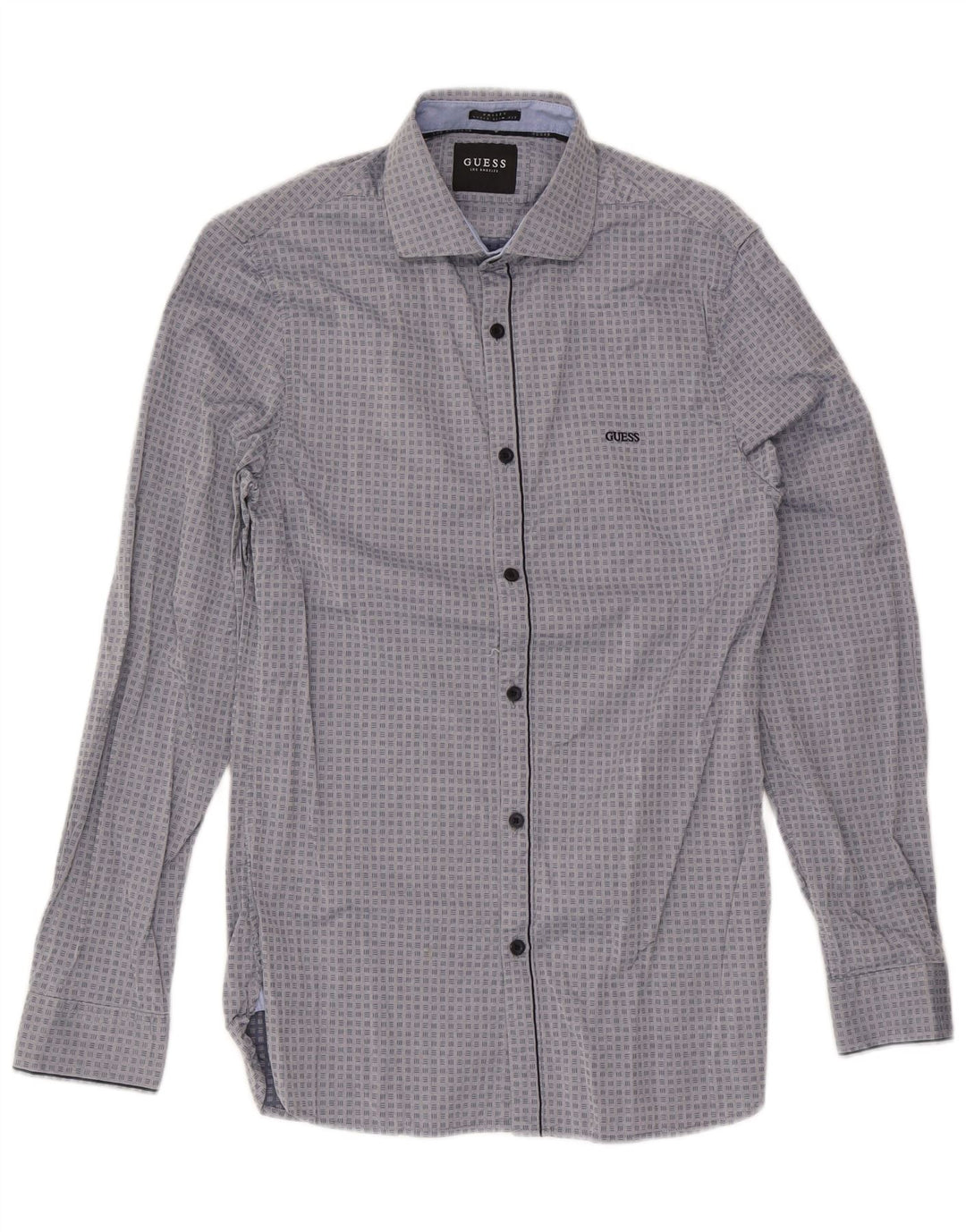 Ανδρικό πουκάμισο Guess Valley Super Slim Fit Medium Grey Geometric Cotton