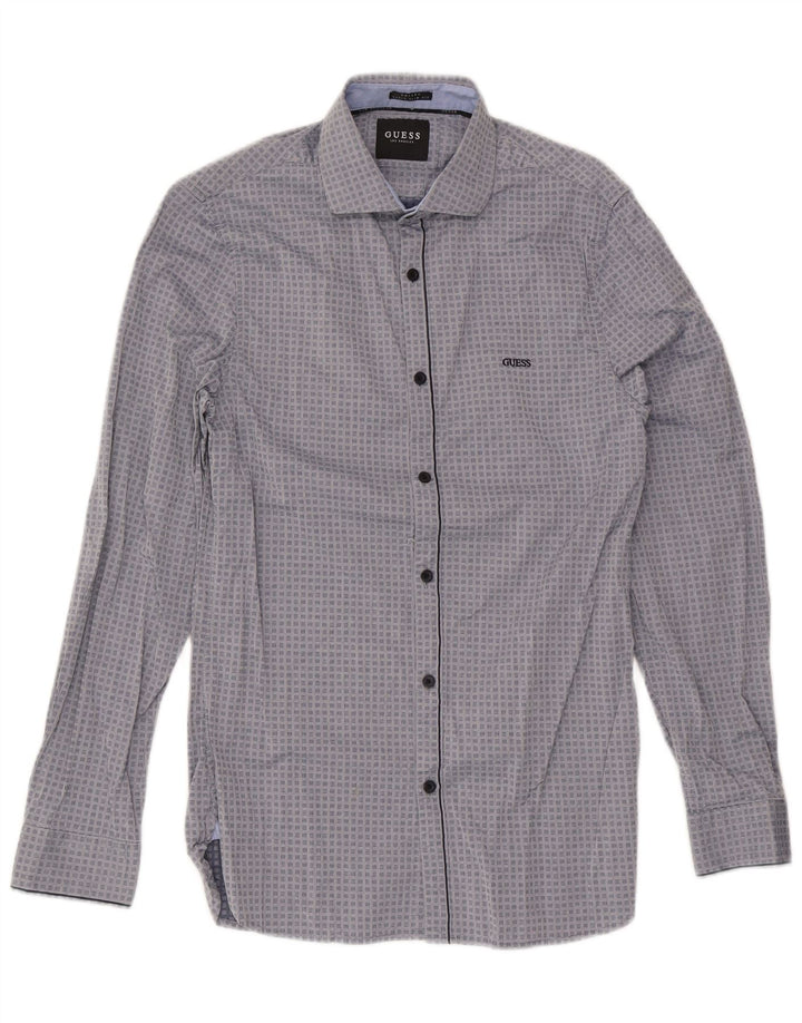 Ανδρικό πουκάμισο Guess Valley Super Slim Fit Medium Grey Geometric Cotton