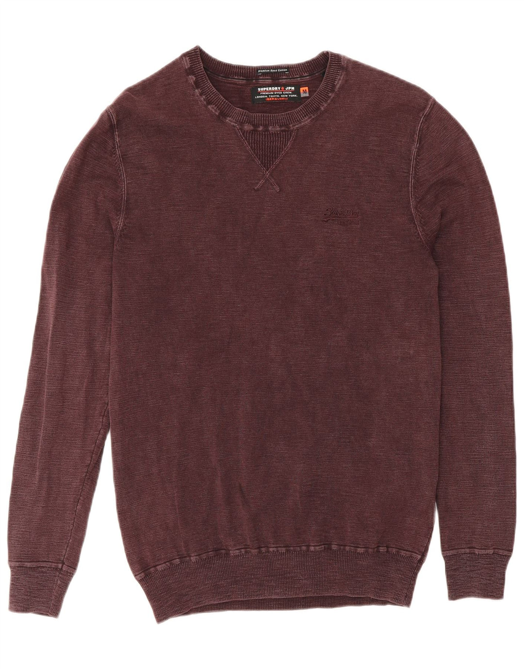 Ανδρικό φούτερ Superdry Jumper Μεσαίο μπορντό βαμβακερό