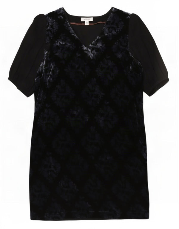 White Stuff Γυναικείο βελούδινο φόρεμα Shift UK 14 Large Navy Blue Floral Viscose
