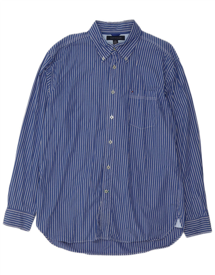 TOMMY HILFIGER Ανδρικό πουκάμισο Large Blue Pinstripe Cotton 80s