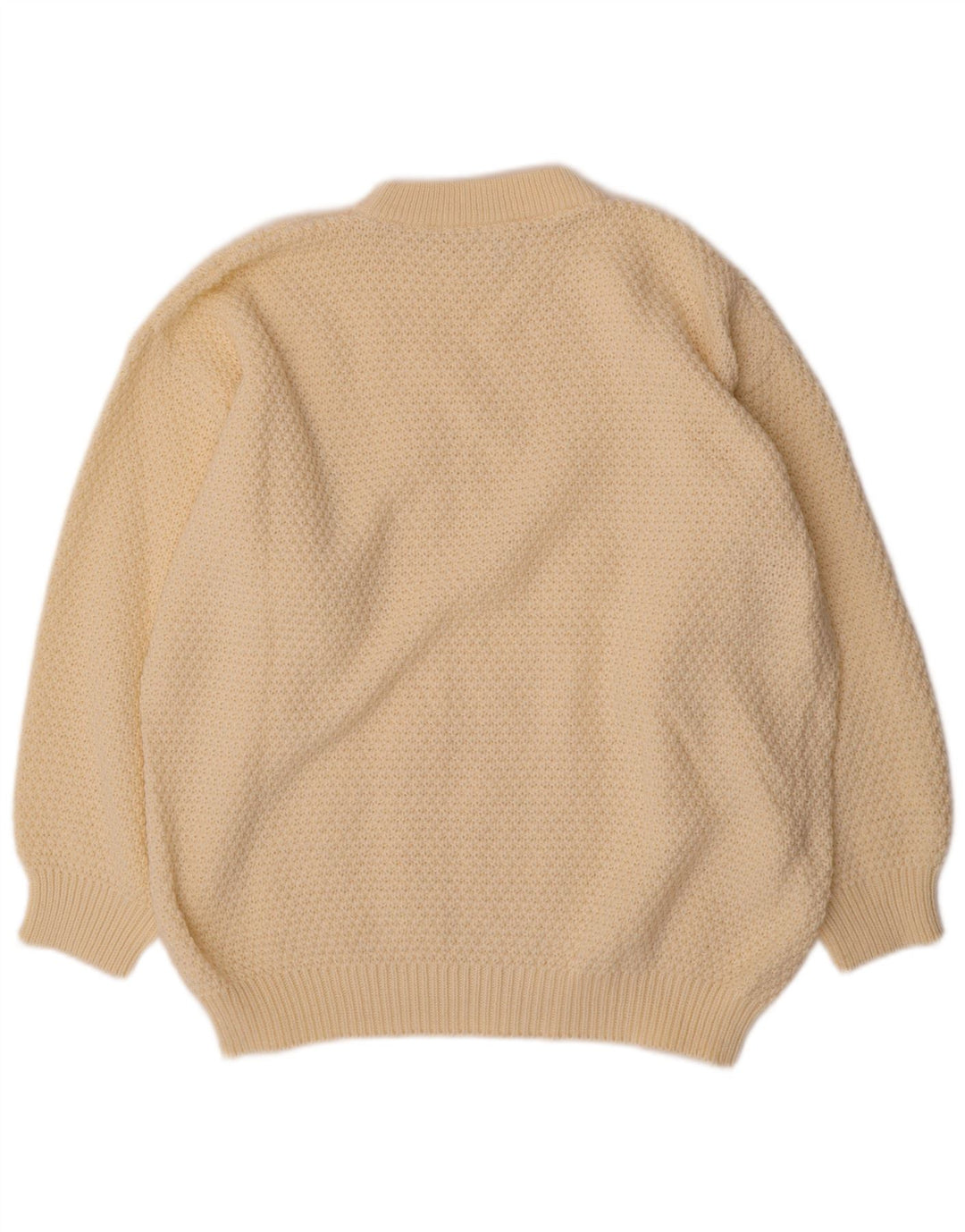 VINTAGE Γυναικείο πουλόβερ με λαιμόκοψη UK 20 2XL Off White Πολυακρυλικό