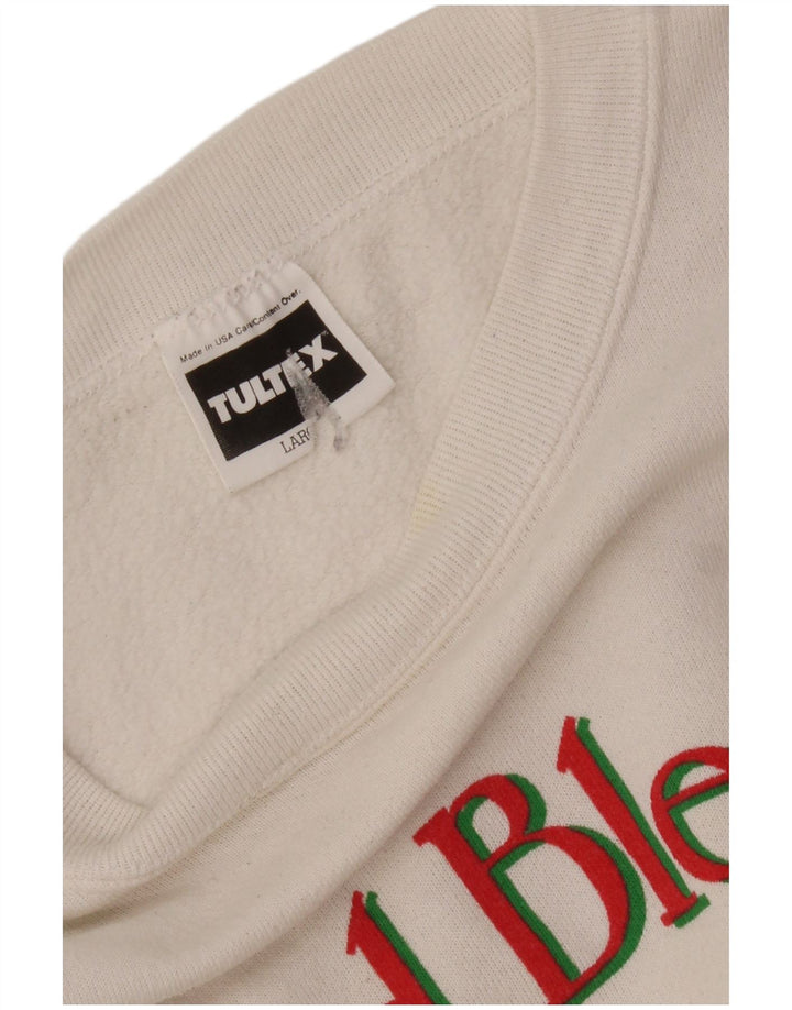 TULTEX Γυναικείο Φούτερ γραφικό Jumper UK 16 μεγάλο λευκό βαμβακερό