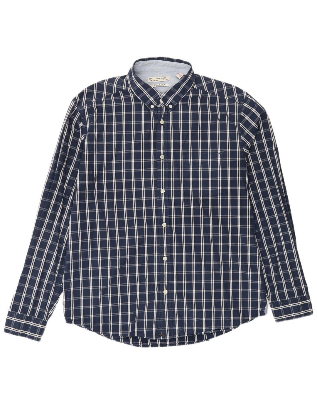Ανδρικό πουκάμισο ESPRIT XL Navy Blue Check Cotton