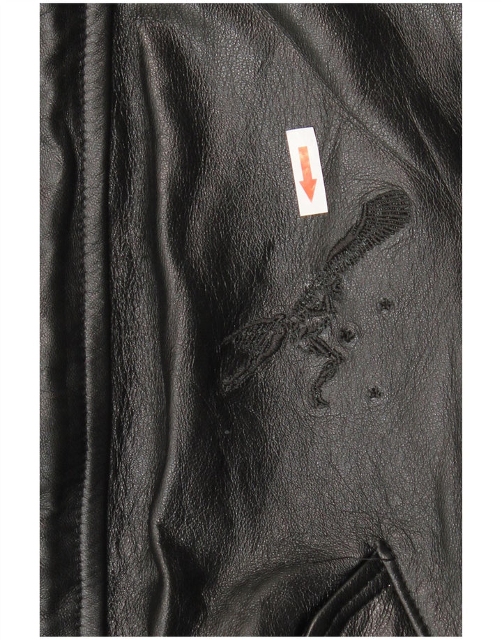 VINTAGE Ανδρικό Δερμάτινο Μπουφάν UK 36 Small Black Leather