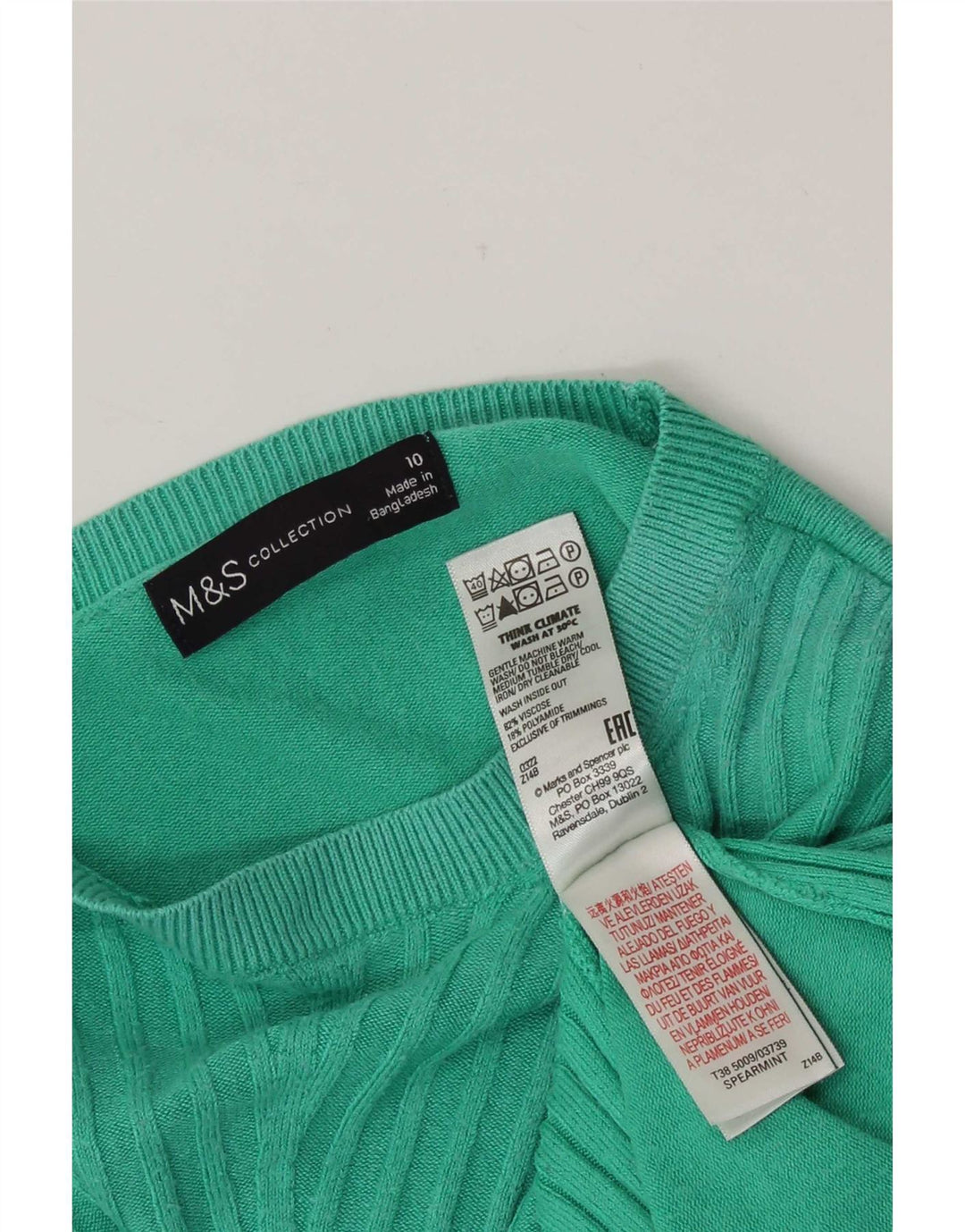 Marks & Spencer Γυναικεία Μπλούζα Τοπ UK 10 Small Green Viscose