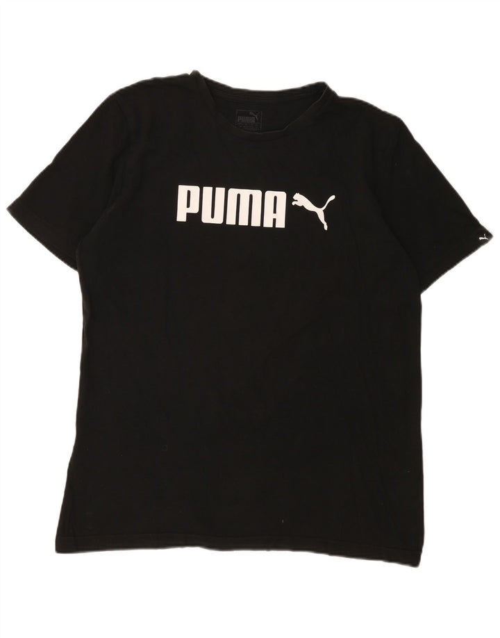Ανδρικό γραφικό μπλουζάκι Puma, μεσαίο μαύρο βαμβακερό