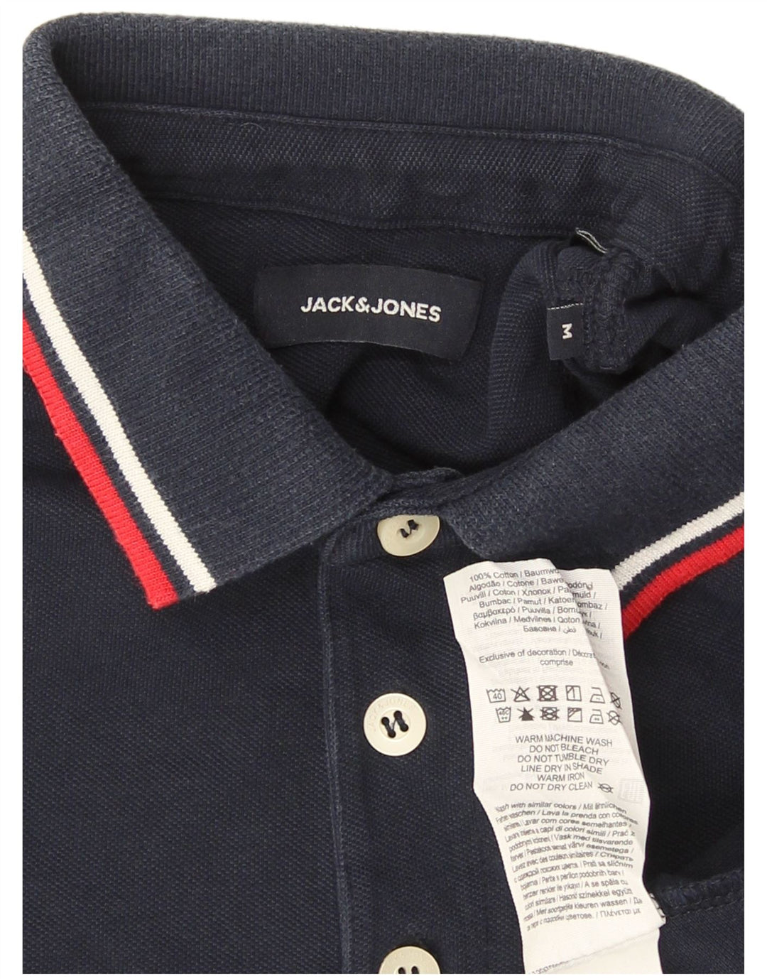 Ανδρικό μπλουζάκι πόλο Jack & Jones, μεσαίο ναυτικό, βαμβακερό