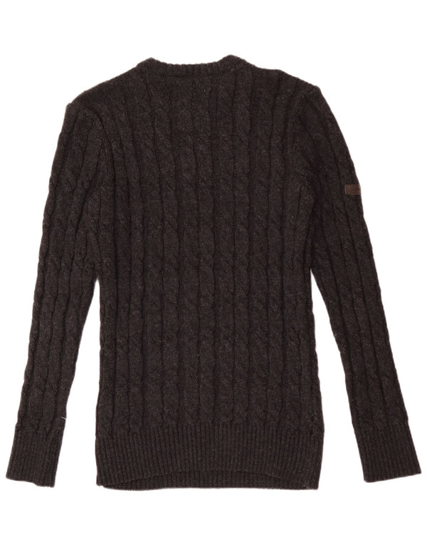 Superdry Ανδρικό πουλόβερ με λαιμόκοψη XL Γκρι Ακρυλικό