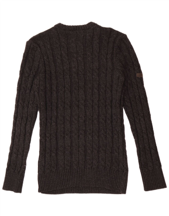 Superdry Ανδρικό πουλόβερ με λαιμόκοψη XL Γκρι Ακρυλικό