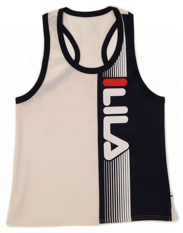 Ανδρικό γραφικό γιλέκο Fila Top Small White Colourblock Πολυεστέρας