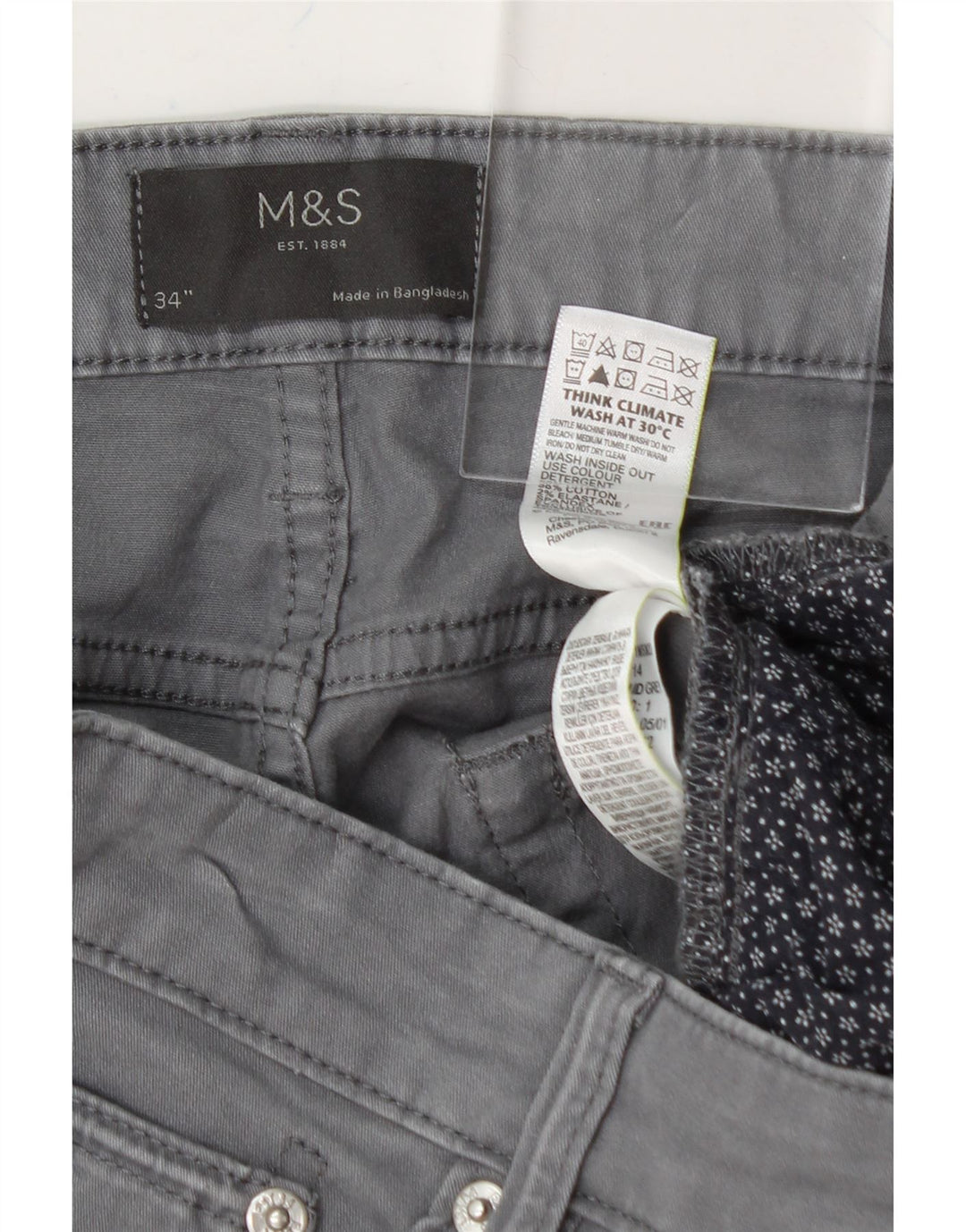 MARKS & SPENCER Womens Casual Shorts W34 Large  Grey Cotton Vintage Marks & Spencer and Second-Hand Marks & Spencer from Messina Hembry 