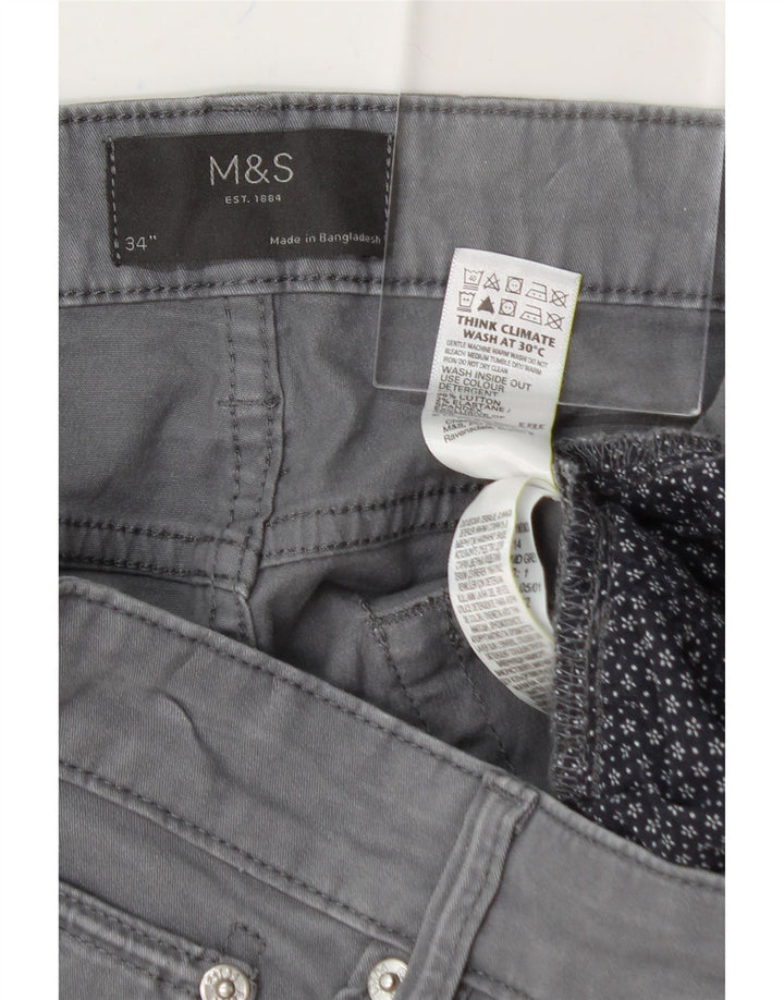 MARKS & SPENCER Womens Casual Shorts W34 Large  Grey Cotton Vintage Marks & Spencer and Second-Hand Marks & Spencer from Messina Hembry 