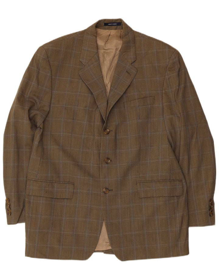 Chaps Ralph Lauren Ανδρικό μπουφάν σακάκι με 3 κουμπιά UK 40 Large Khaki Check