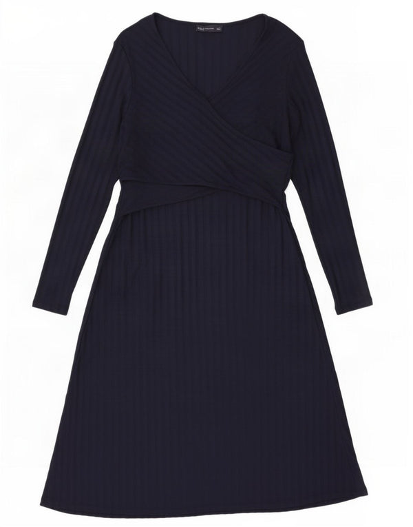 Γυναικείο μακρυμάνικο φόρεμα Marks & Spencer UK 16 Large Navy Blue