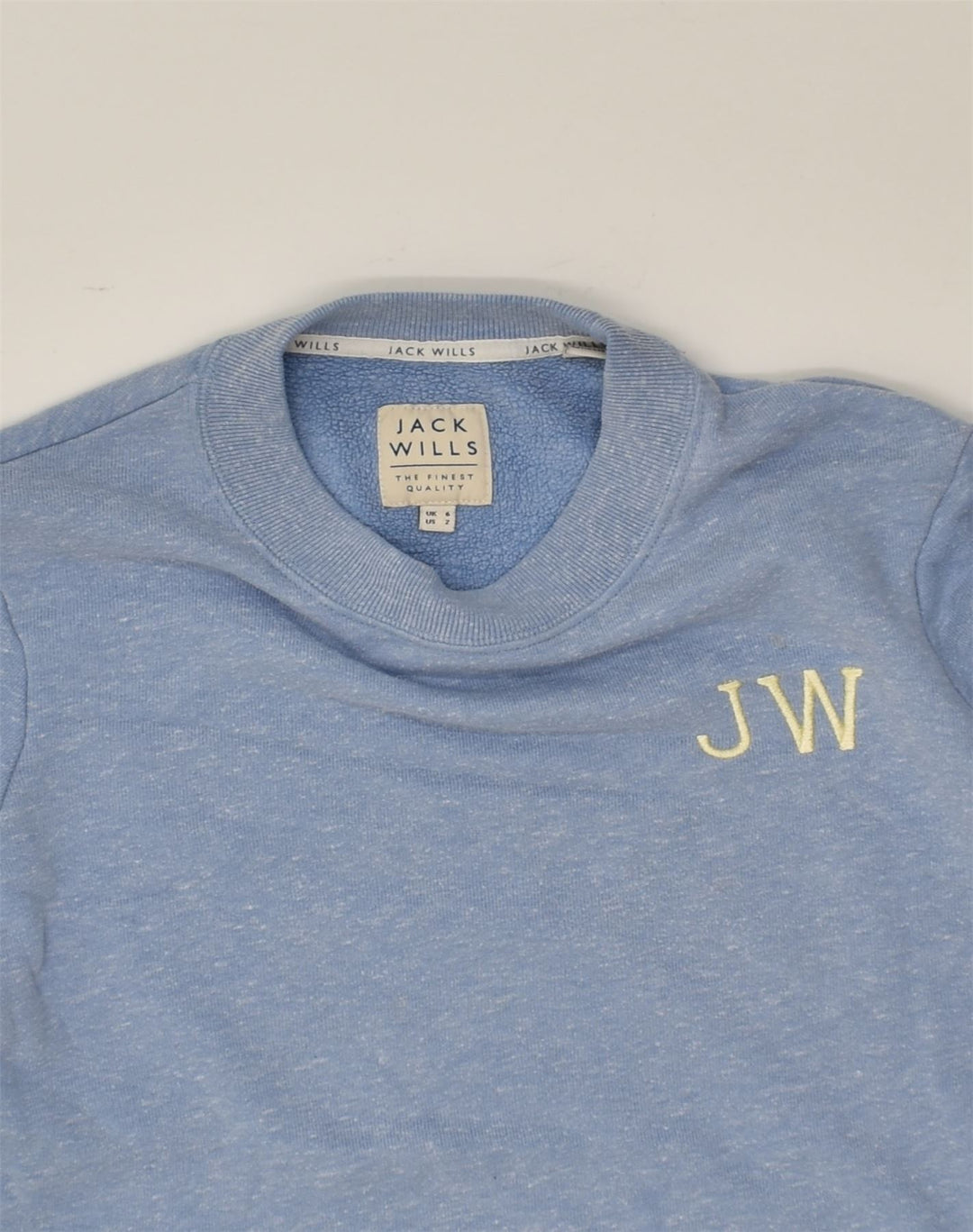 JACK WILLS Womens Sweatshirt Jumper UK 6 XS Blue Flecked Polyester | Vintage Jack Wills | Thrift | Second-Hand Jack Wills | Used Clothing | Messina Hembry 