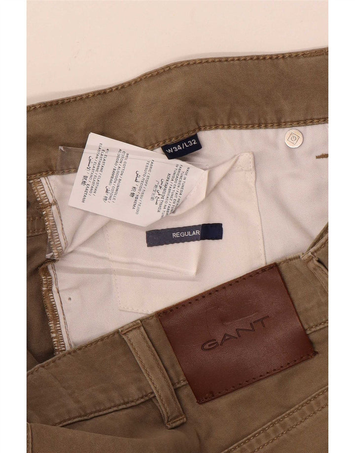 Ανδρικό παντελόνι Gant Regular Casual W34 L32 Μπεζ βαμβακερό
