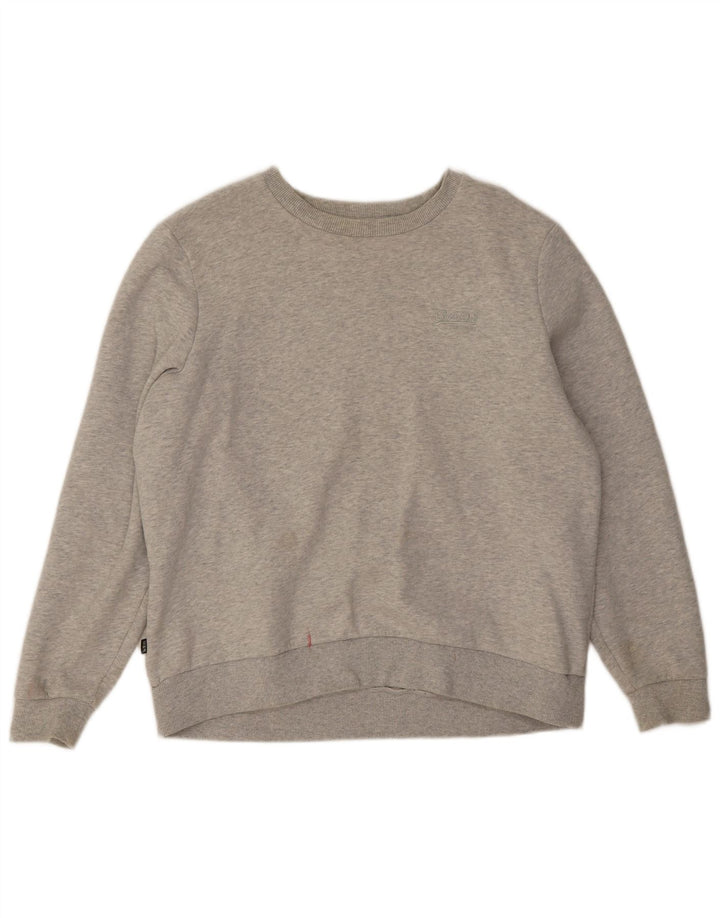 Superdry Γυναικείο Φούτερ μεγάλου μεγέθους Jumper UK 16 μεγάλο γκρι βαμβακερό