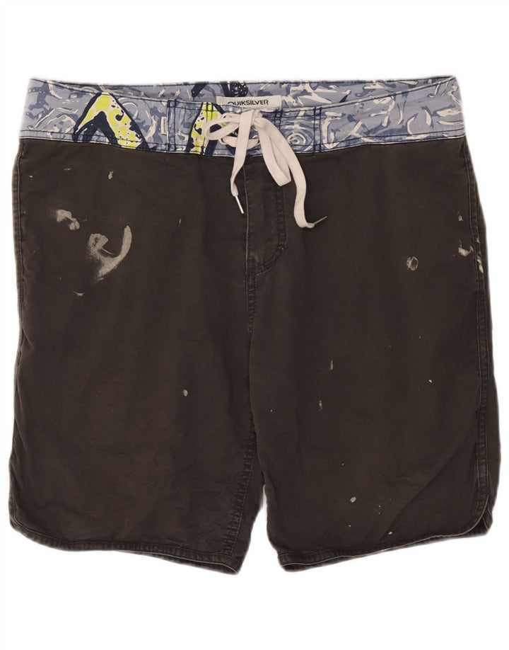 Ανδρικό γραφικό σορτς κολύμβησης Quiksilver, μεσαίο γκρι βαμβακερό