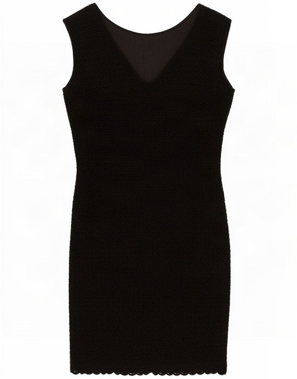 Vintage γυναικείο αμάνικο φόρεμα UK 12 Medium Black